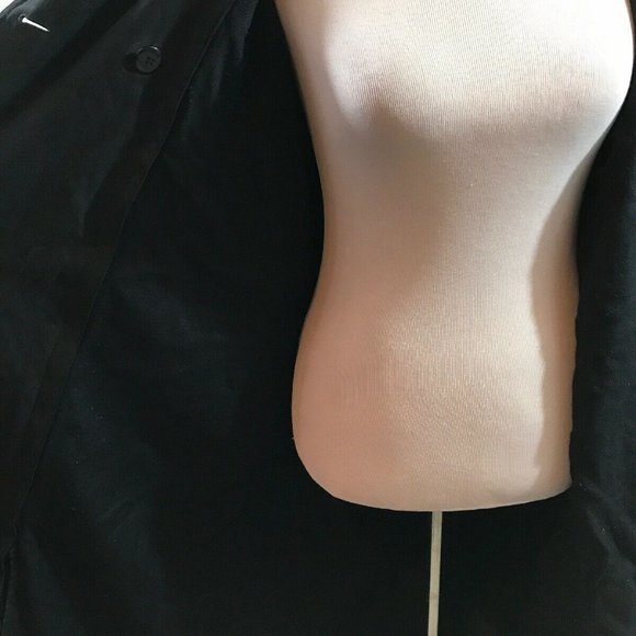 Saks Fifth Avenue dbl breasted black trench coat - Picture 5 of 7